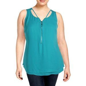 City Chic Plus Zip-Front Sleeveless Tank Top